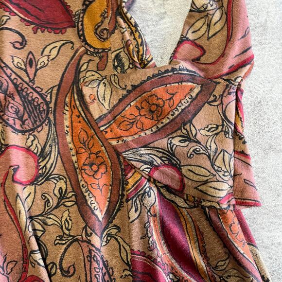 Y2k Aryeh Paisley Flared Mini Dress - Picture 3 of 8